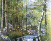 Torrent in Wood behind Mill Dam Vahrn near Brixen Tyrol - 威廉·斯坦利·哈兹尔廷